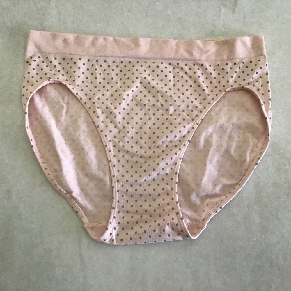 Bali  pink with grey polka dots hipster panties, size 8/XL
